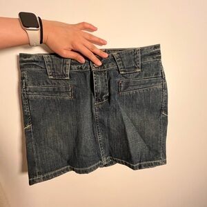 denim mini skirt